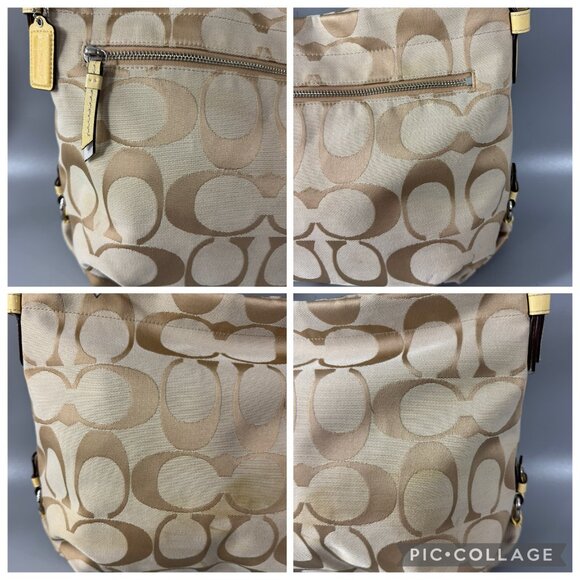 Coach F15067 Soho Signature Duffle Shoulder Bag Tan/ Gold - Picture 4 of 13